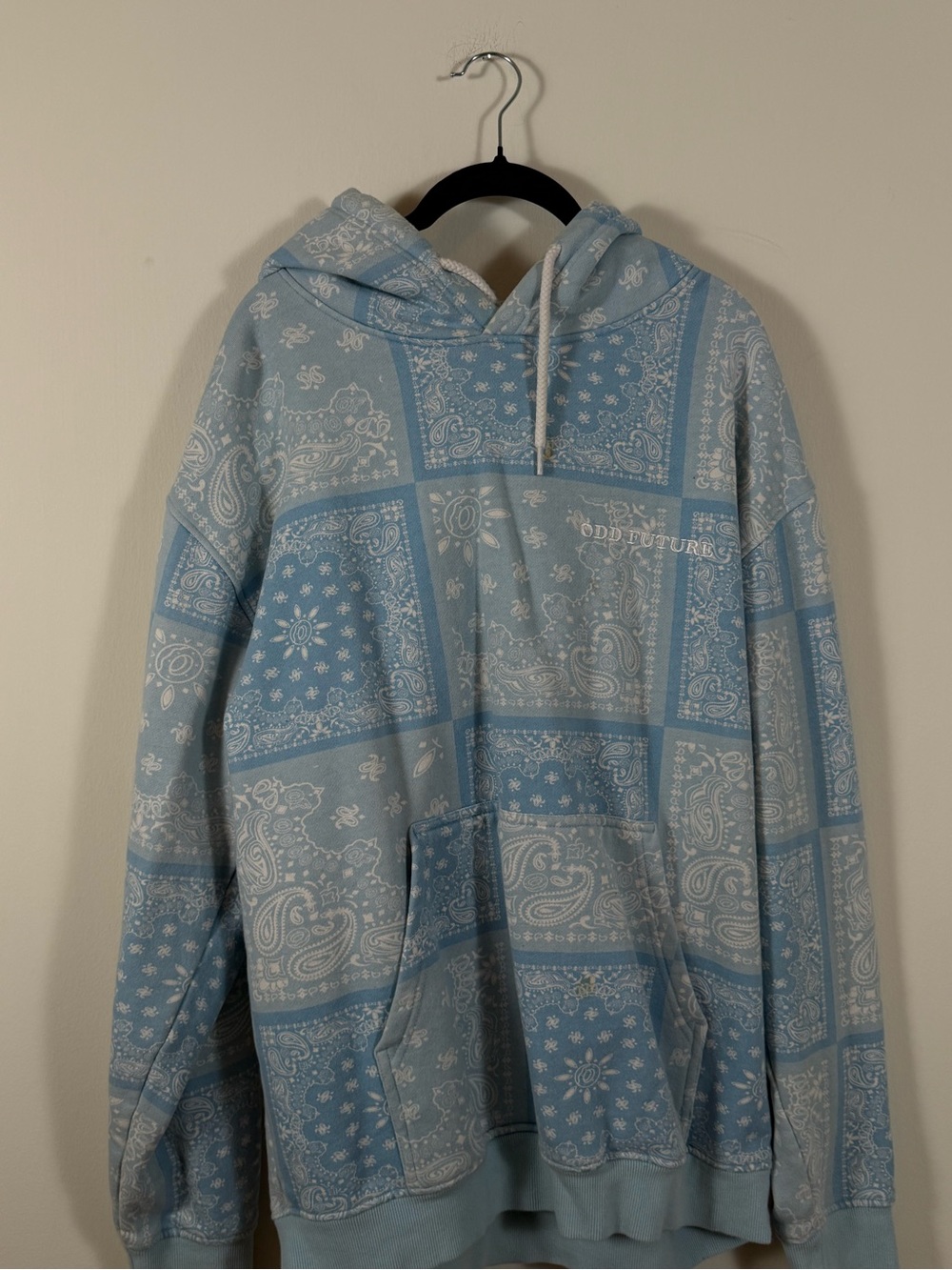 Odd Future Light Blue Bandana-Print Crewneck Hoodie
